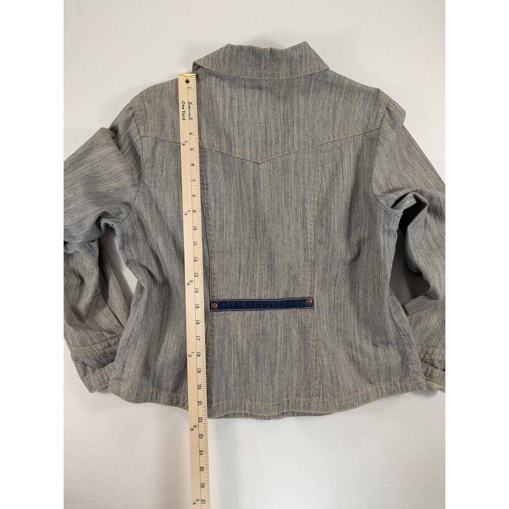 VTG A.M.I. Button-Up Denim Top Women M Denim Rodeo Western Cowboy Country Riding - Picture 11 of 12